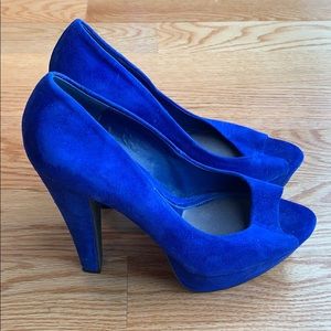 Aldo Suede Peep Toe Heels